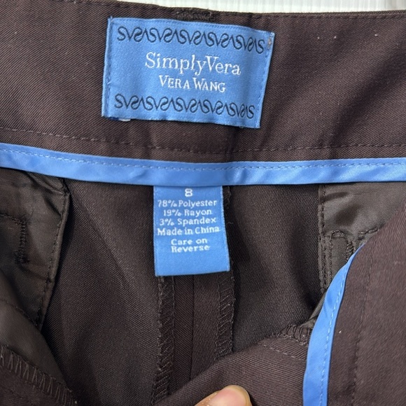 Simply Vera Wang brown slightly flared pants - Picture 3 of 6